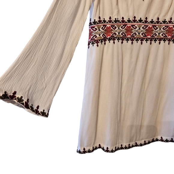 Sanctuary Azita Bohemian Embroidery Bell Sleeves Mini Dress Size 8. - Picture 12 of 15